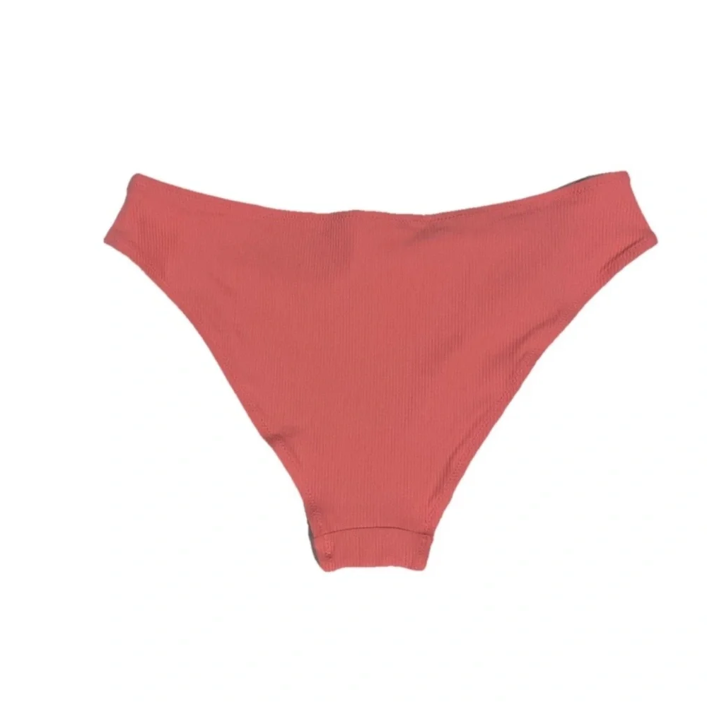 H&M Size 16 Cheeky Coral Peach Ribbed Bikini Bottom Brand New